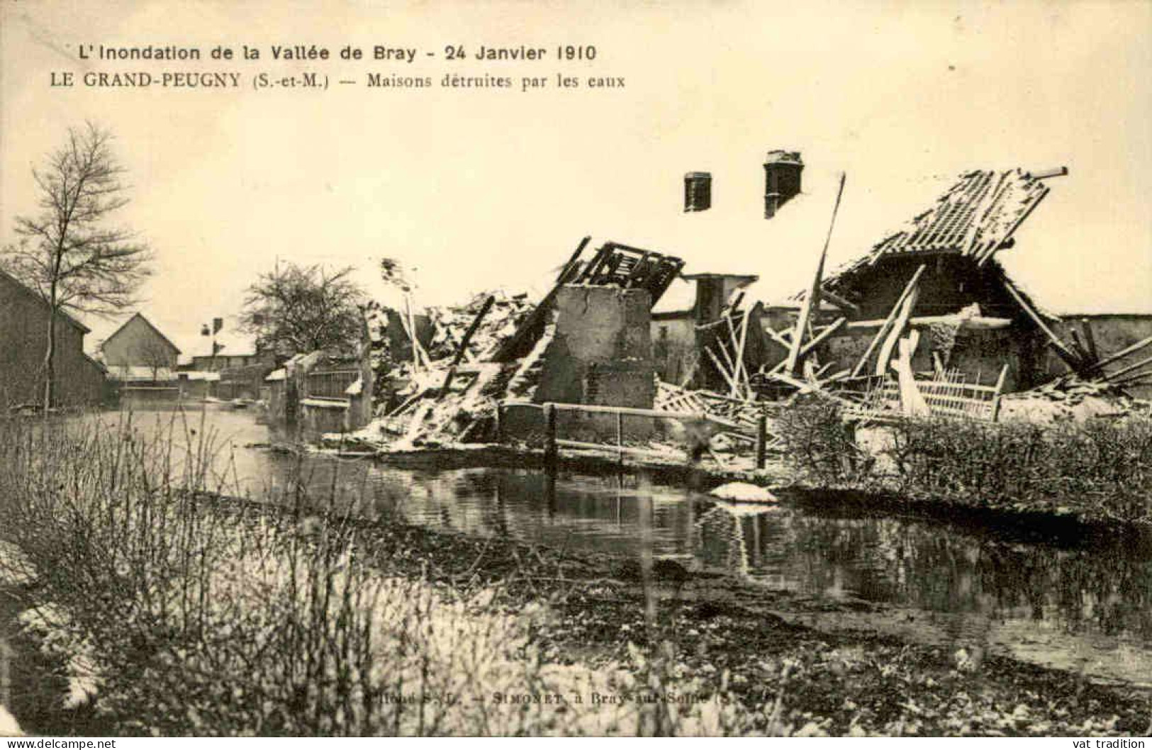 ÉVÉNEMENTS - Carte Postale De Le Grand Peugny - Maisons Détruites Par Les Eaux - Inondations De 1910  - L 146223 - Inondations