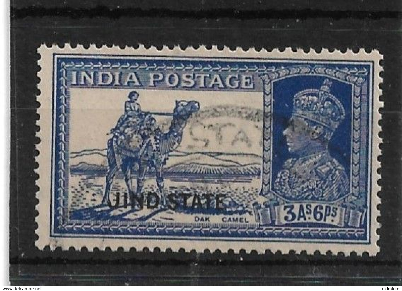 INDIA - JIND 1937 - 1938 3a 6p SG 116 FINE USED Cat £40 - Jhind