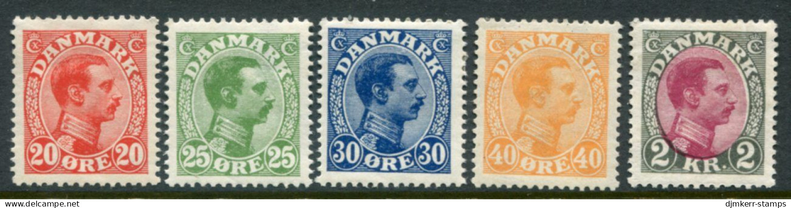 DENMARK 1925-26 King Christian X Definitives LHM / *.  Michel 146-50 - Unused Stamps