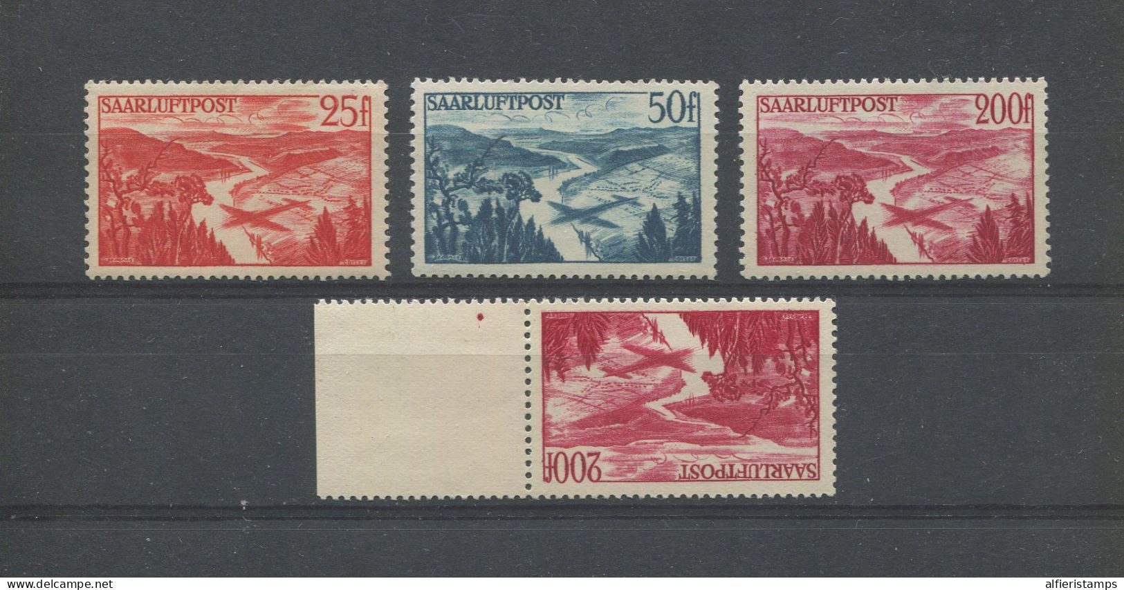 1948- SAAR - AVION -  3 VAL. + 1 - POSTA AEREA -  MNH. - LUXE ! - Luftpost