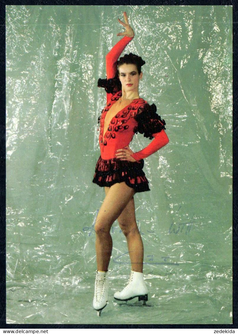 G4116 - TOP Katarina Witt Autogrammkarte Eiskunstlauf - Bild Und Heimat Reichenbach DDR - Patinage Artistique