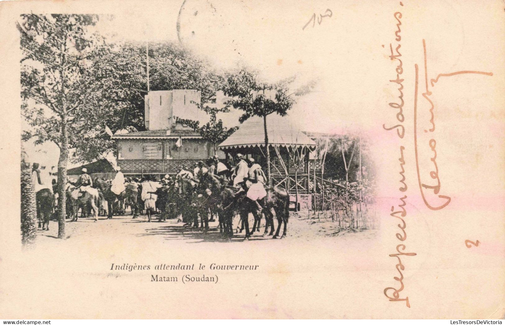 Soudan - Indigènes Attendant Le Gouverneur Matam - Animé- Carte Postale Ancienne - Soedan