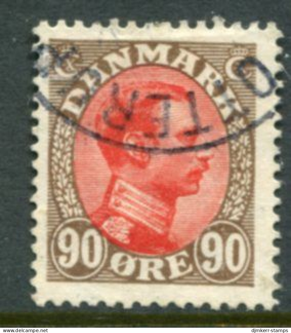 DENMARK 1920 King Christian X Definitive 90 Øre Used.  Michel 108 - Oblitérés