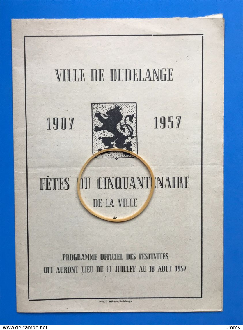 Luxembourg - Dudelange - Fêtes Du Cinquantenaire De La Ville 1957 - Programme Des Festivités - (8 Pages 21 X 15 Cm) - Dudelange