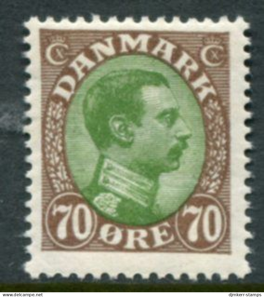 DENMARK 1920 King Christian X Definitive 70 Øre LHM / *.  Michel 107 - Unused Stamps