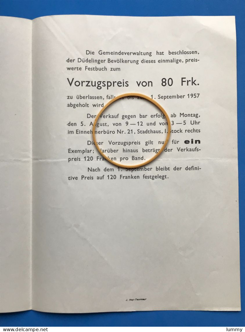 Luxembourg - Dudelange - Publicité Livre Du Cinquantenaire De La Ville 1957 - Jubiläumsbuch  (4 Pages 21 X 15 Cm) - Düdelingen