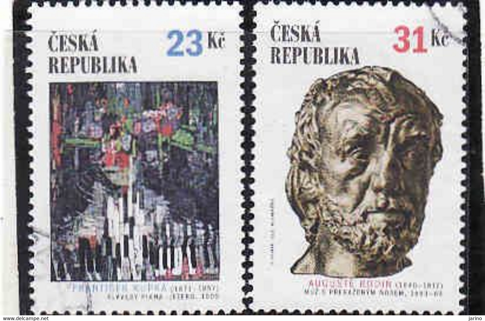 Czech Republic 2002, Art, František Kupka, Auguste Rodin, Used.I Will Complete Your Wantlist Of Czech Or Slovak Stamps - Oblitérés