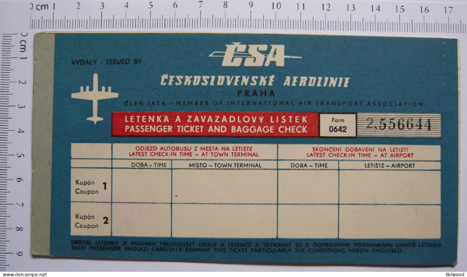 ČSA - Československe Aerolinie - Passenger Ticket And Baggage Check - Europe