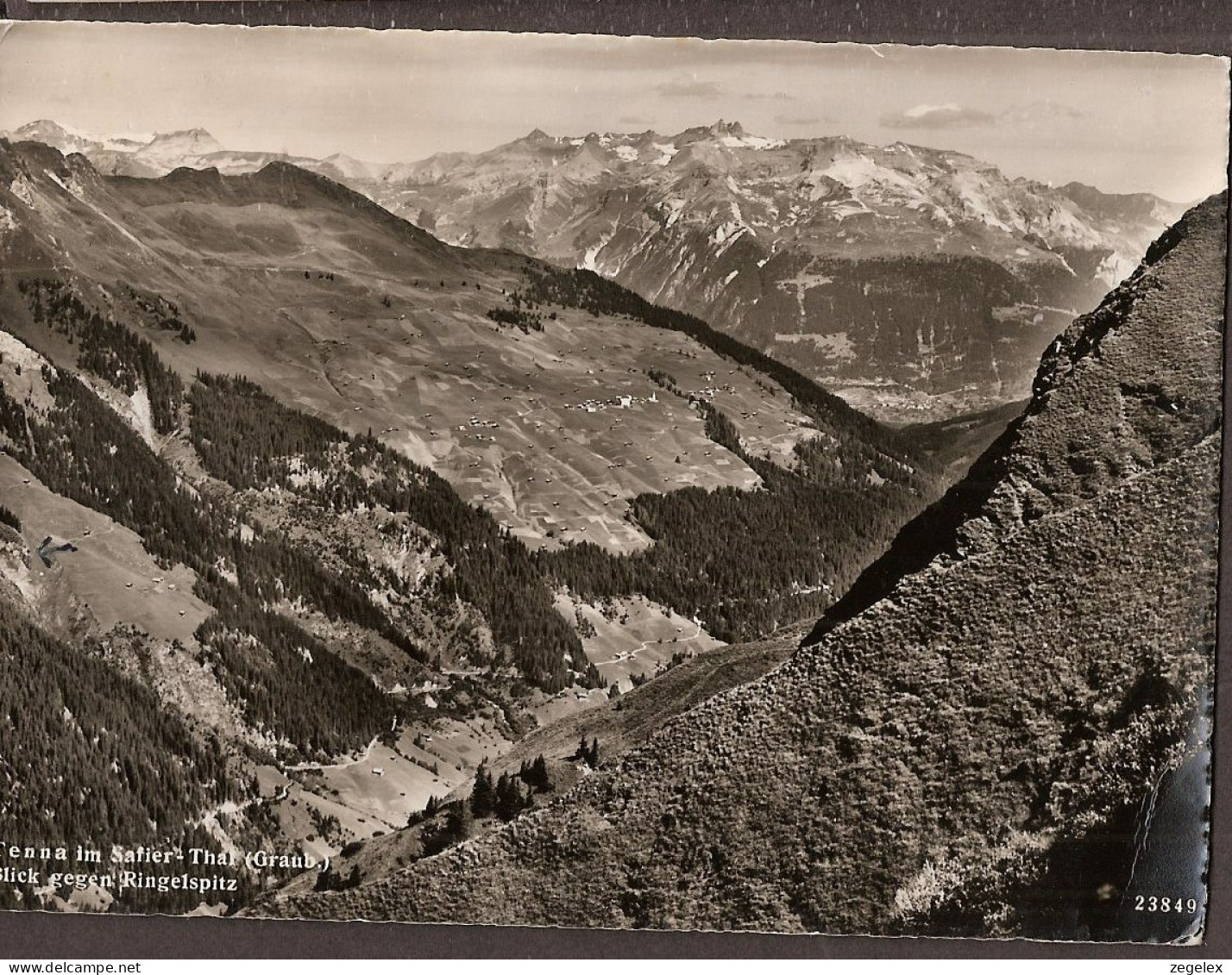 Tenna Im Safierthal - Blick Gegen Ringelspitz 1948 - Tenna