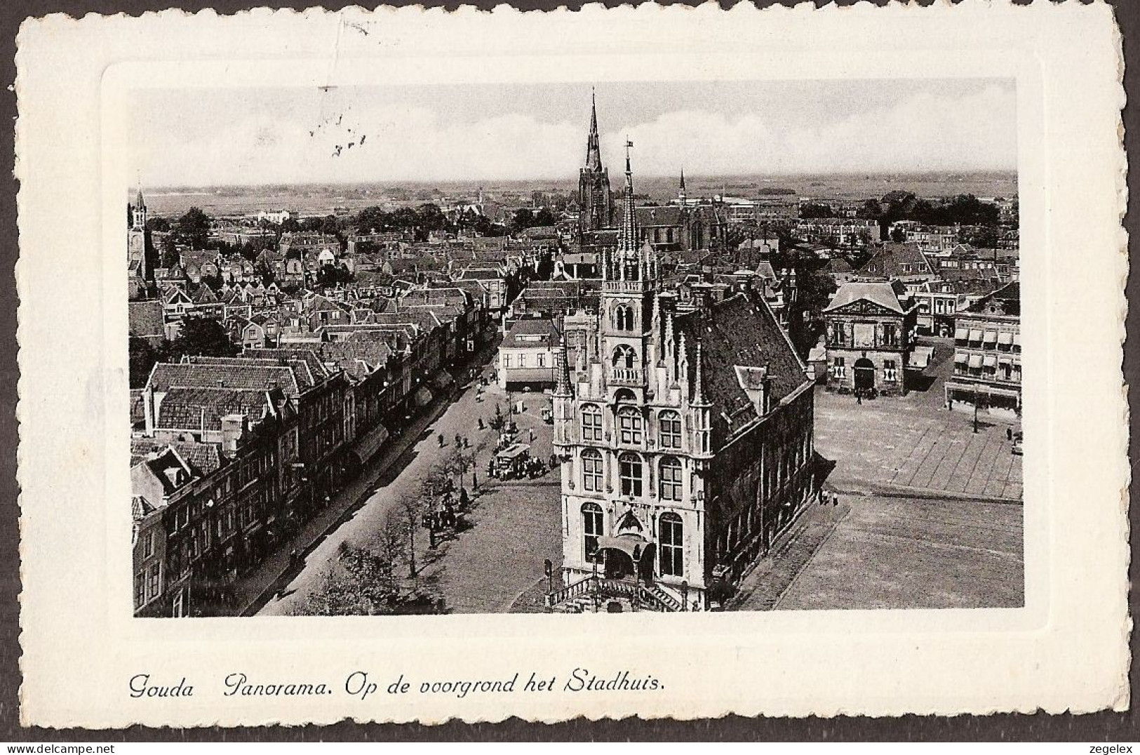 Gouda - Panorama, Stadhuis 1939 - Gouda
