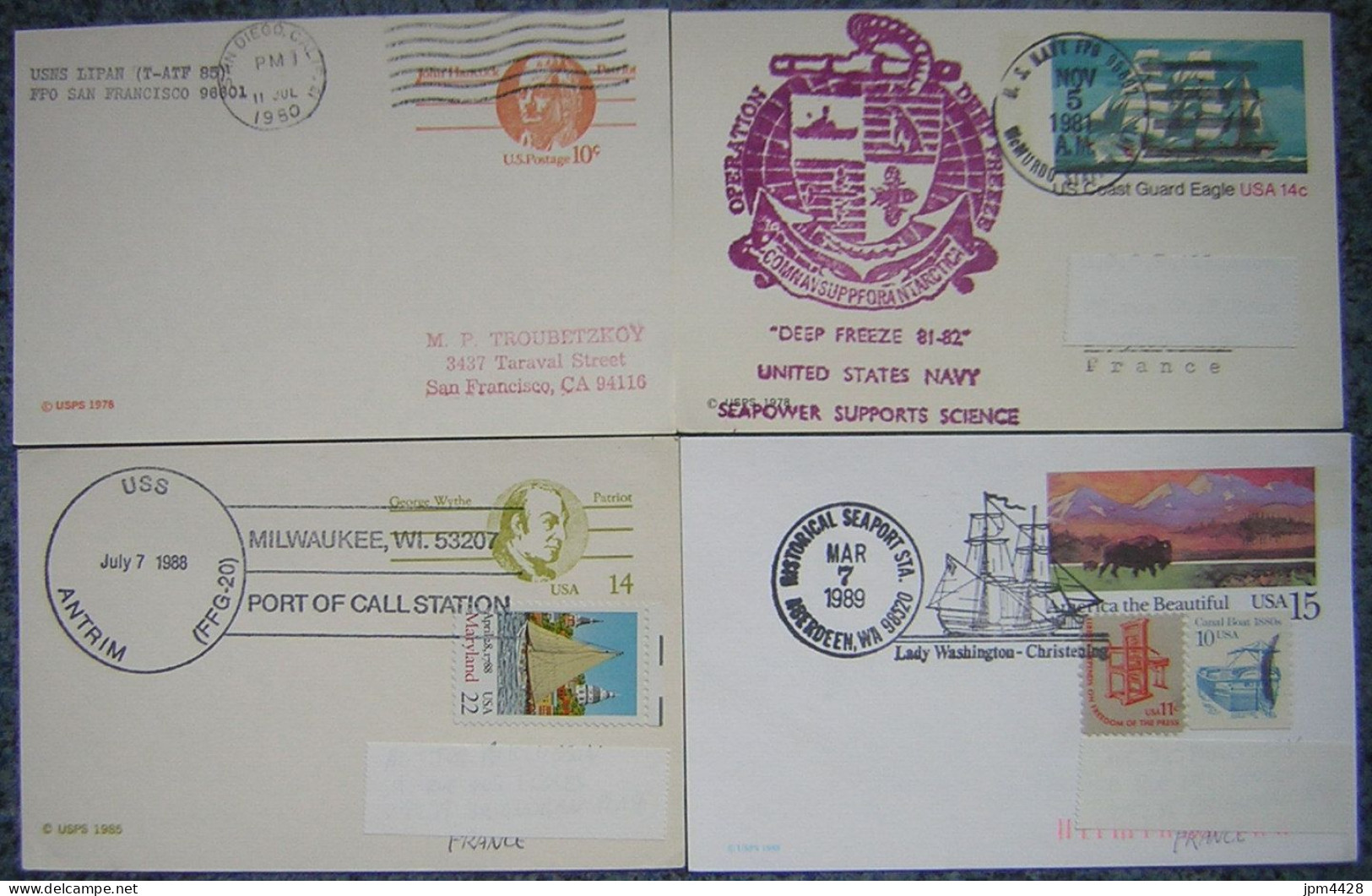 USA Etats Unis Entiers Postaux Lot De 4 Cartes Thémes Divers - Oblitérés - 1981-00