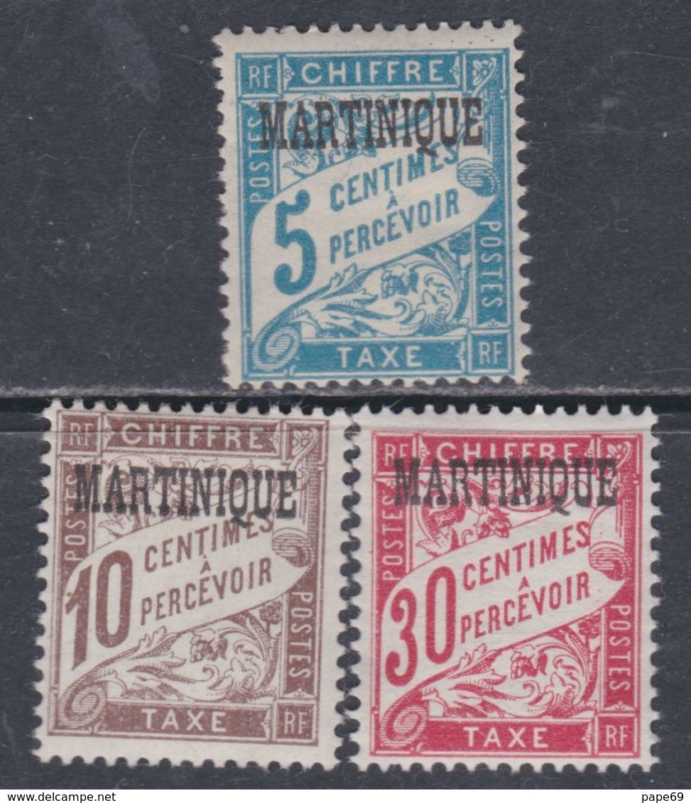 Martinique Taxe N° 1 / 2  + 5 X Timbres-Taxe De France Surchargés : Les 3 Valeurs Trace De  Charnière Sinon  TB - Neufs