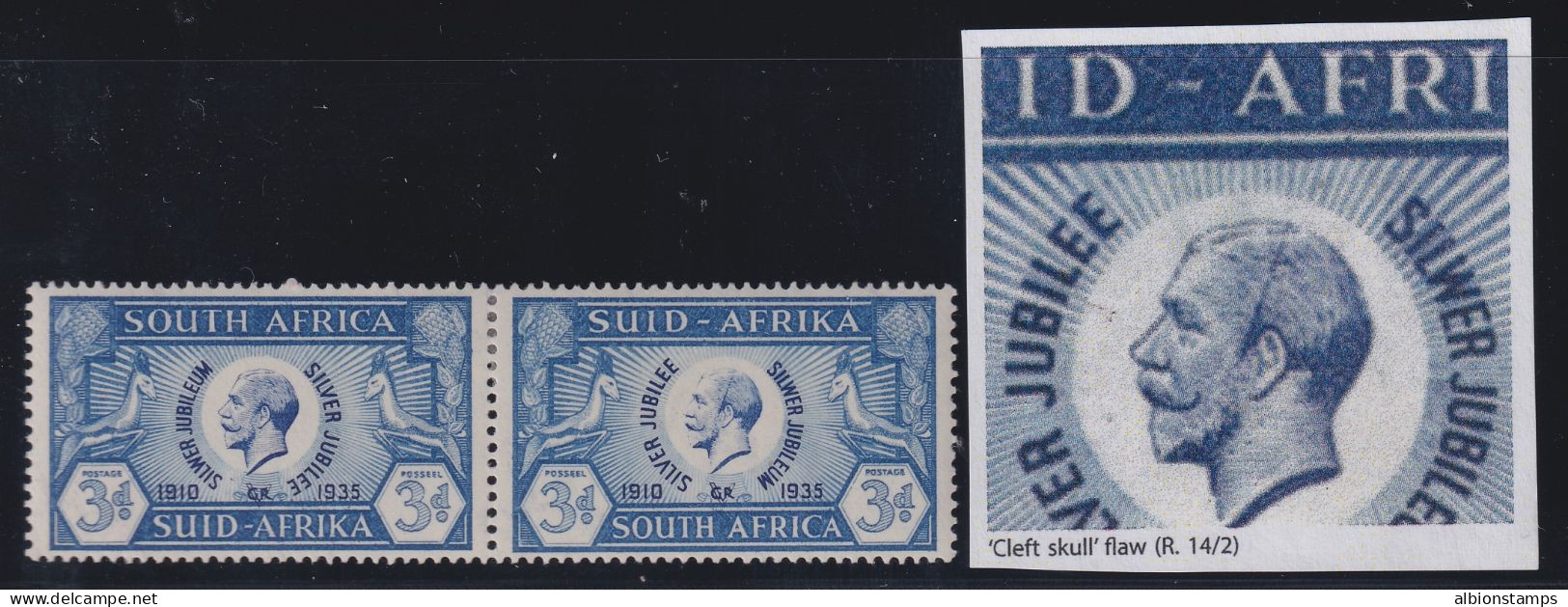 South Africa, SG 67a, MHR "Cleft Skull" Variety - Unused Stamps