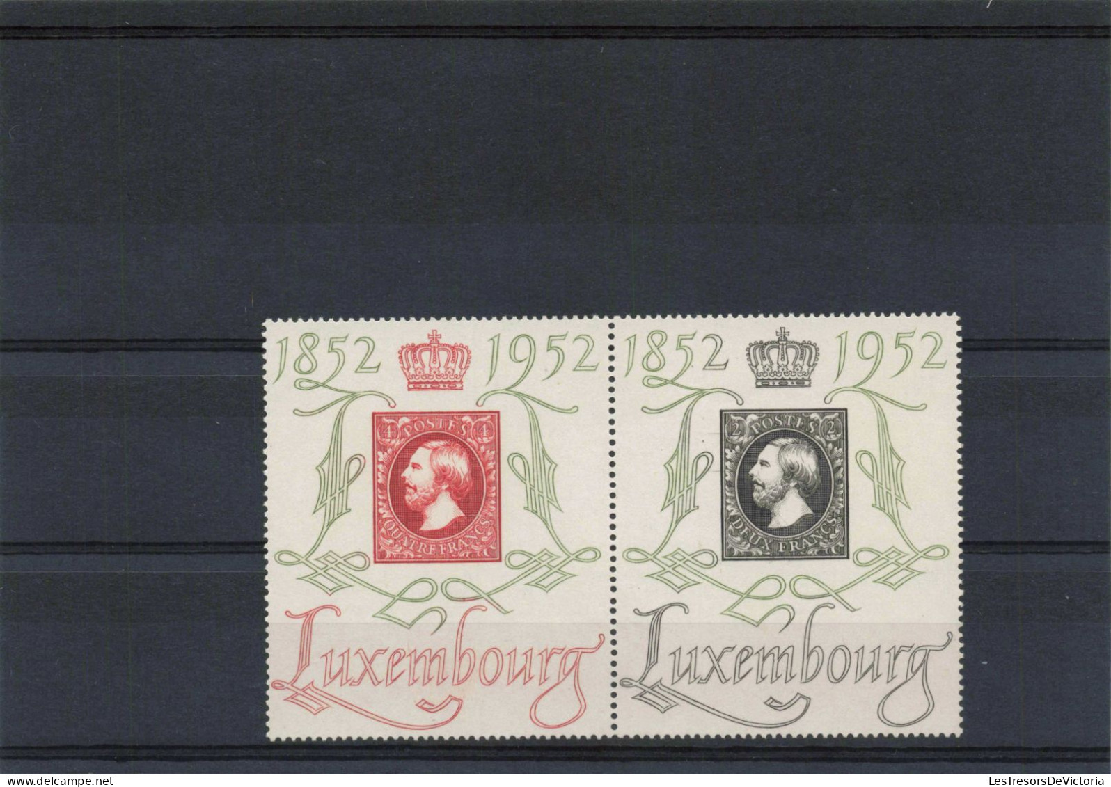 Luxembourg - Bloc MNH** N° 7 - 1952 - Michel 488/9 - Timbres Sur Timbres - Blocs & Feuillets