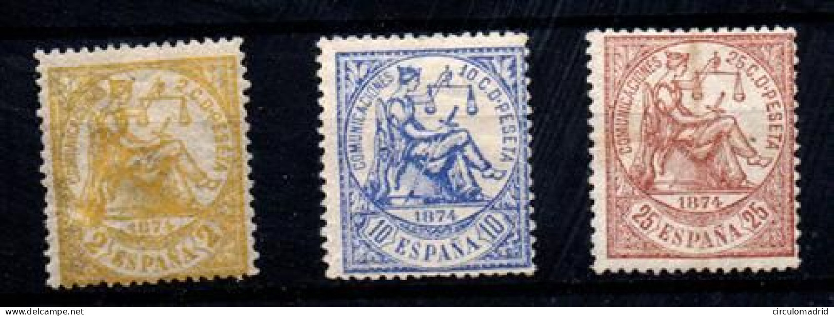 España Nº 143, 145, 147. Año 1874 - Unused Stamps