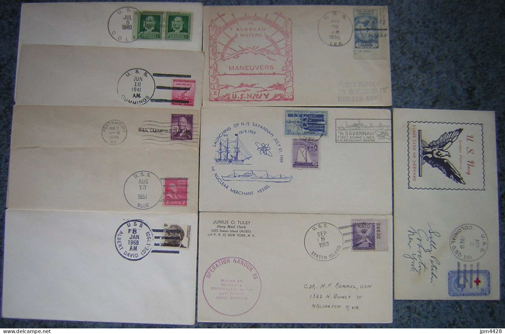 USA Etats Unis Lot De 9 Enveloppes  Sujet Divers U.S.S. -  Entre 1936 Et 1959  - Oblitérés - Sobres De Eventos