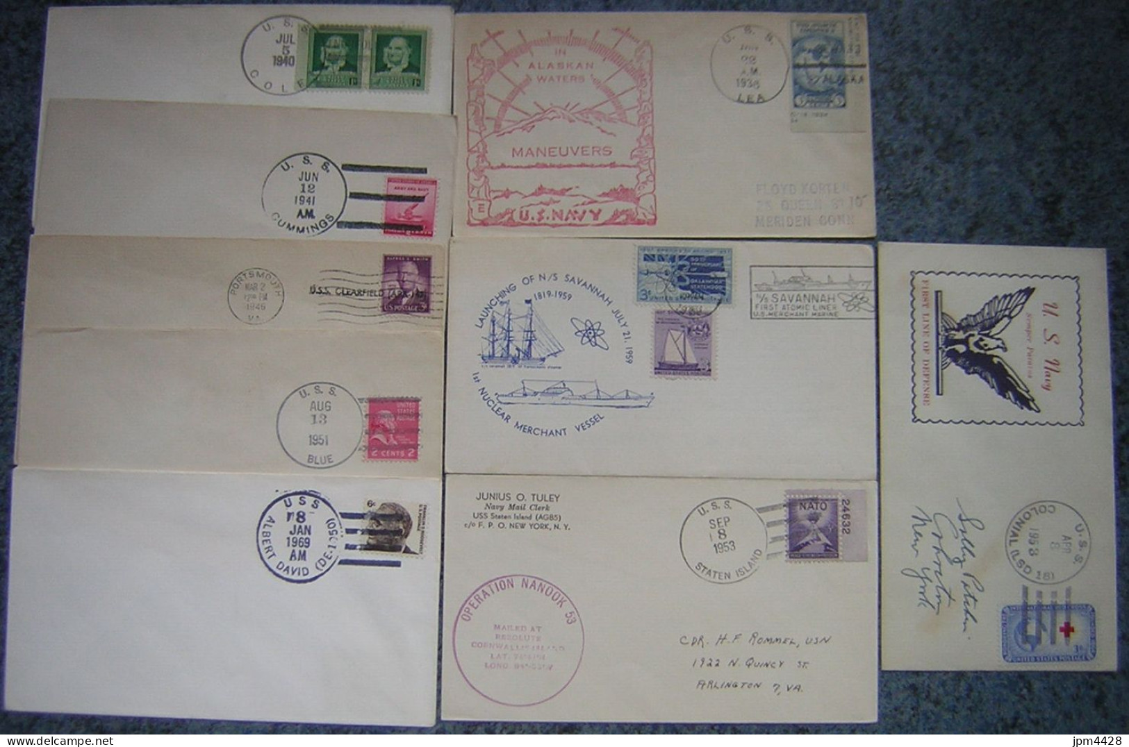 USA Etats Unis Lot De 9 Enveloppes  Sujet Divers U.S.S. -  Entre 1936 Et 1959  - Oblitérés - Schmuck-FDC