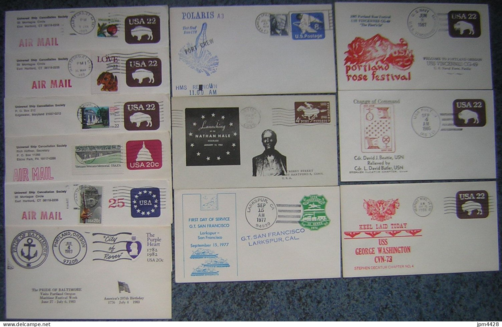 USA Etats Unis Lot De 9 Enveloppes  Sujet Divers U.S.S. -  Entre 1936 Et 1959  - Oblitérés - Schmuck-FDC