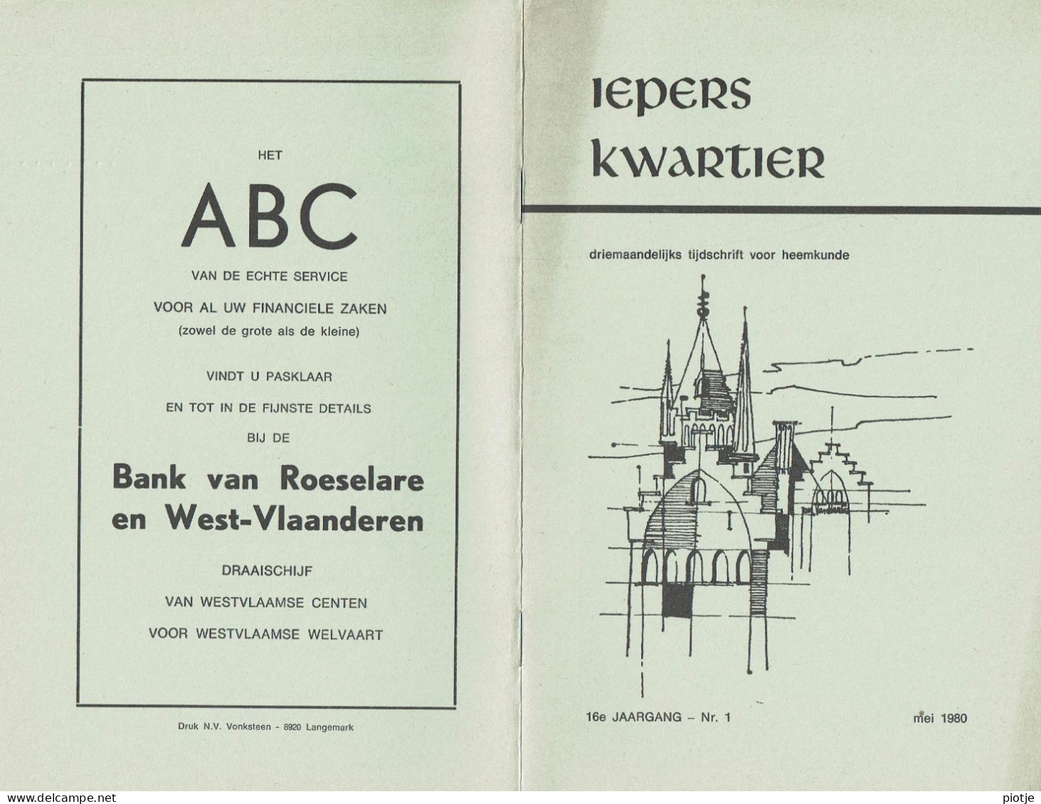 * Ieper - Ypres * (Iepers Kwartier - Jaargang 16 - Nr 1 - Mei 1980) Tijdschrift Voor Heemkunde - Heemkundige Kring - Geography & History