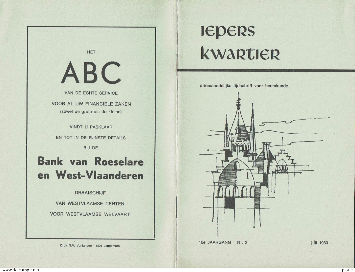 * Ieper - Ypres * (Iepers Kwartier - Jaargang 16 - Nr 2 - Juli 1980) Tijdschrift Voor Heemkunde - Heemkundige Kring - Geographie & Geschichte