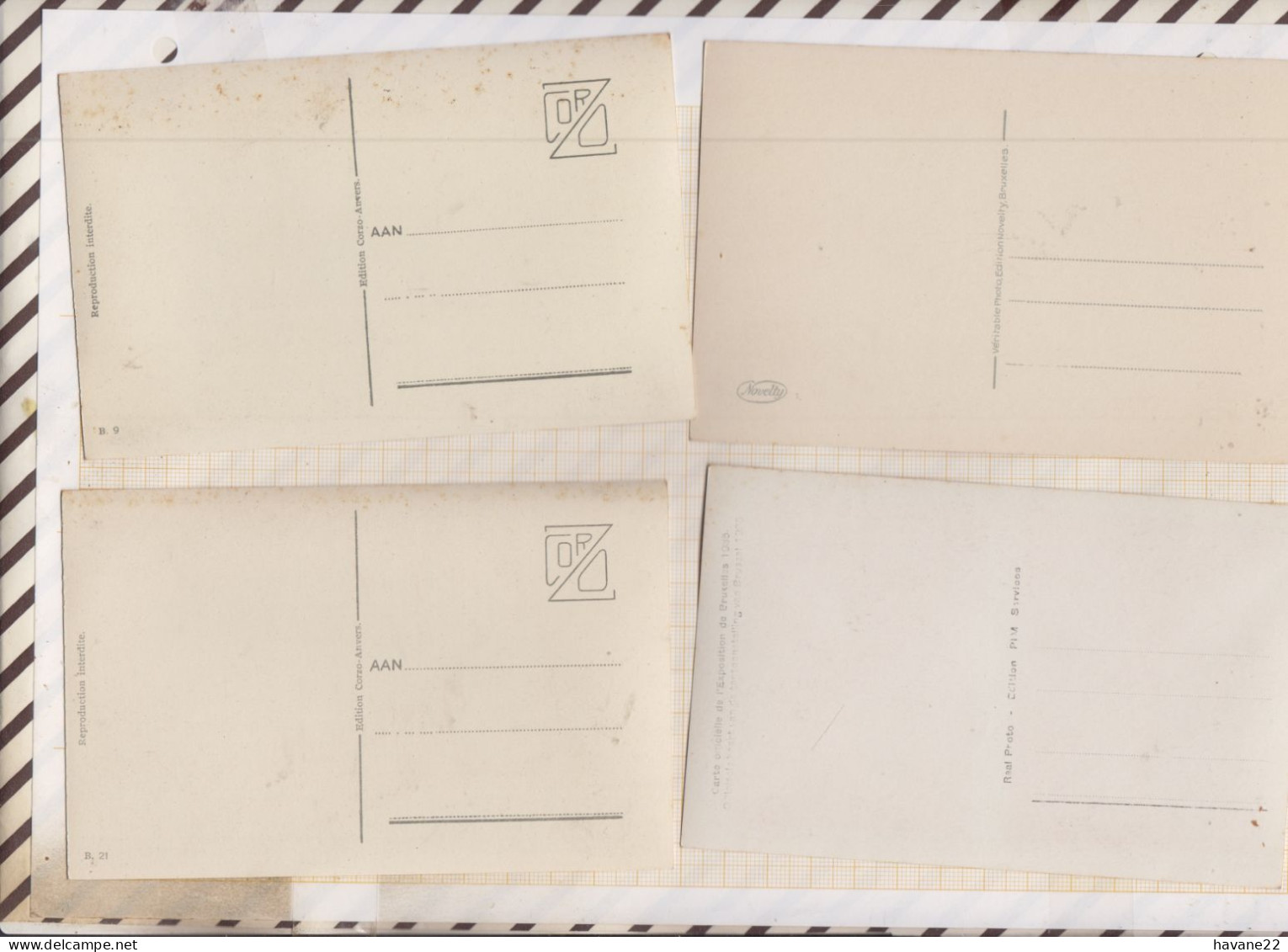 23D1002 BRUXELLES Lot De 4 Cartes Monuments Edt CORZO - Lotes Y Colecciones