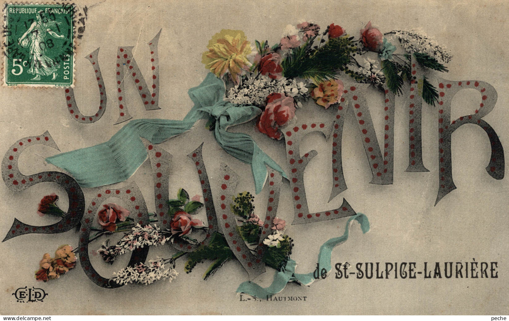 N°108318 -cpa Souvenir De St Sulpice Laurière - Saint Sulpice Les Feuilles
