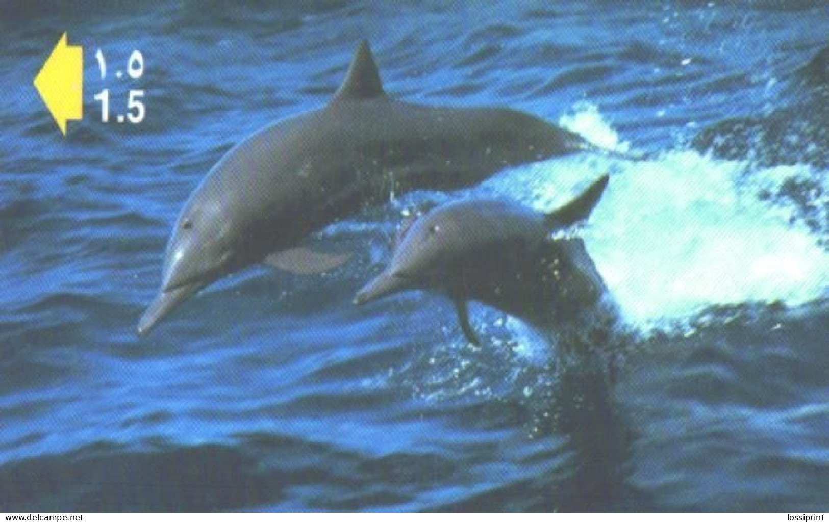 Oman:Used Phonecard, Oman Telecommunications Company, R.O. 1,5, Dolphins - Delfines