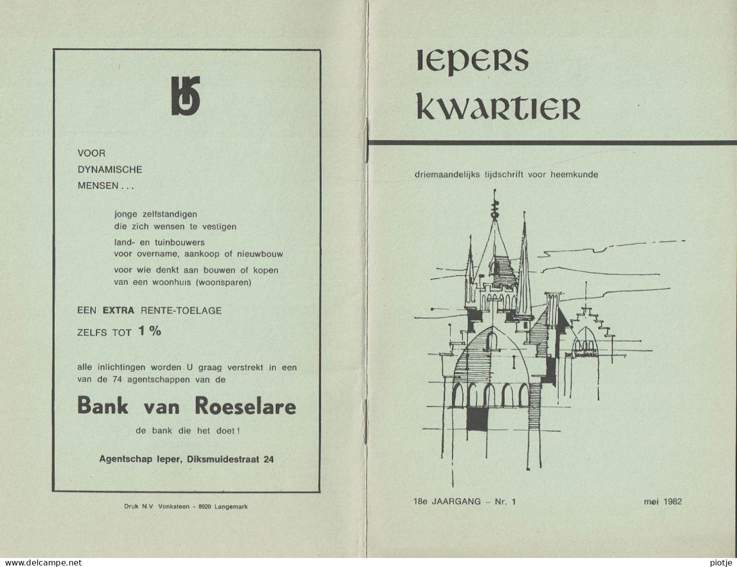 * Ieper - Ypres * (Iepers Kwartier - Jaargang 18 - Nr 1 - Mei 1982) Tijdschrift Voor Heemkunde - Heemkundige Kring - Aardrijkskunde & Geschiedenis