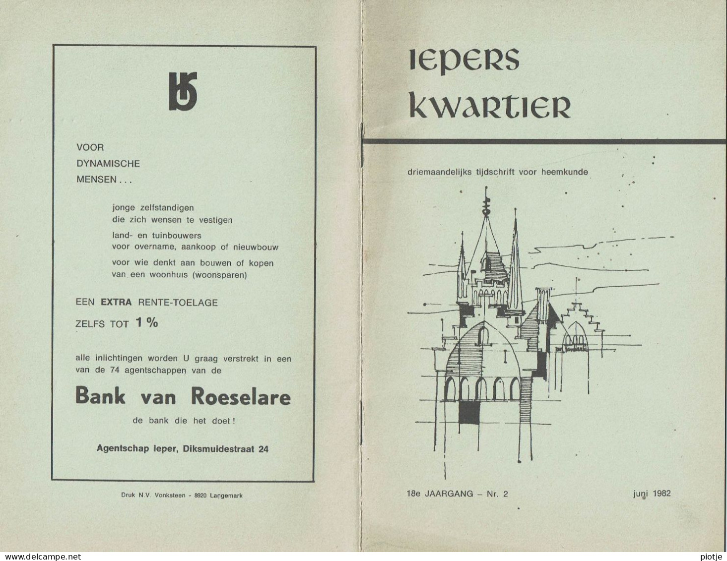 * Ieper - Ypres * (Iepers Kwartier - Jaargang 18 - Nr 2 - Juni 1982) Tijdschrift Voor Heemkunde - Heemkundige Kring - Géographie & Histoire