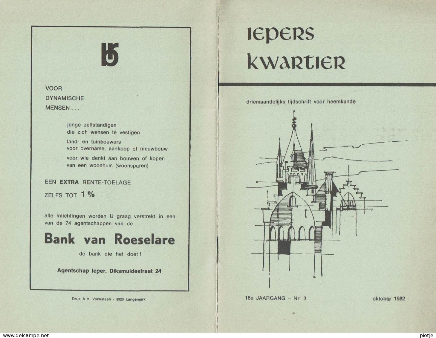 * Ieper - Ypres * (Iepers Kwartier - Jaargang 18 - Nr 3 - Oktober 1982) Tijdschrift Voor Heemkunde - Heemkundige Kring - Geography & History
