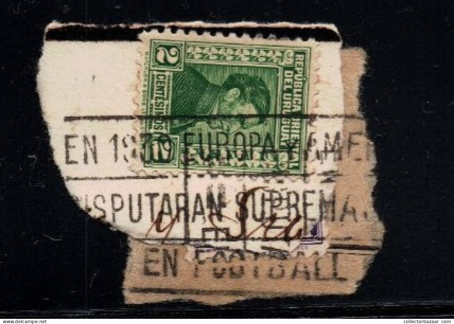 Original 1930 Uruguay 1st Soccer Football World Cup  Postmark I On Fragments "En 1930 Europa Y America..." - 1930 – Uruguay