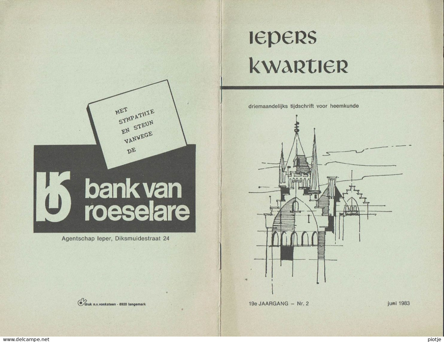 * Ieper - Ypres * (Iepers Kwartier - Jaargang 19 - Nr 2 - Juni 1983) Tijdschrift Voor Heemkunde - Heemkundige Kring - Aardrijkskunde & Geschiedenis