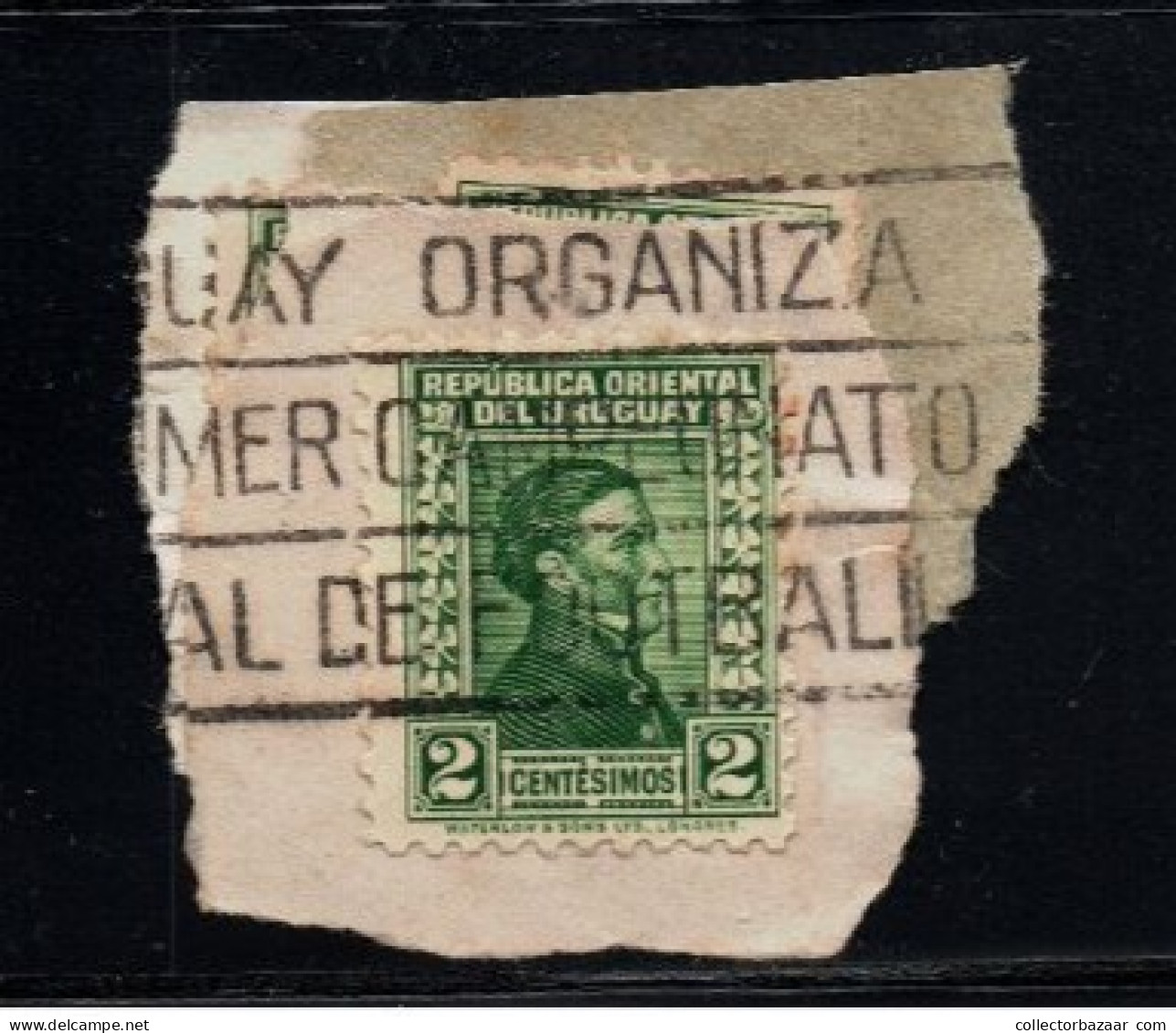 Original 1930 Uruguay 1st Soccer Football World Cup  Postmark II On Fragments " Uruguay Organiza El Primer Campeonat..." - 1930 – Uruguay