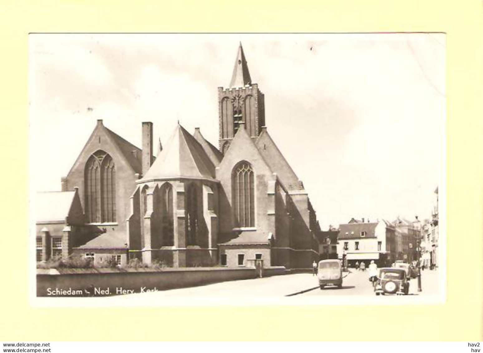 Schiedam Ned. Hervormde Kerk, Auto 1955 RY28043 - Schiedam