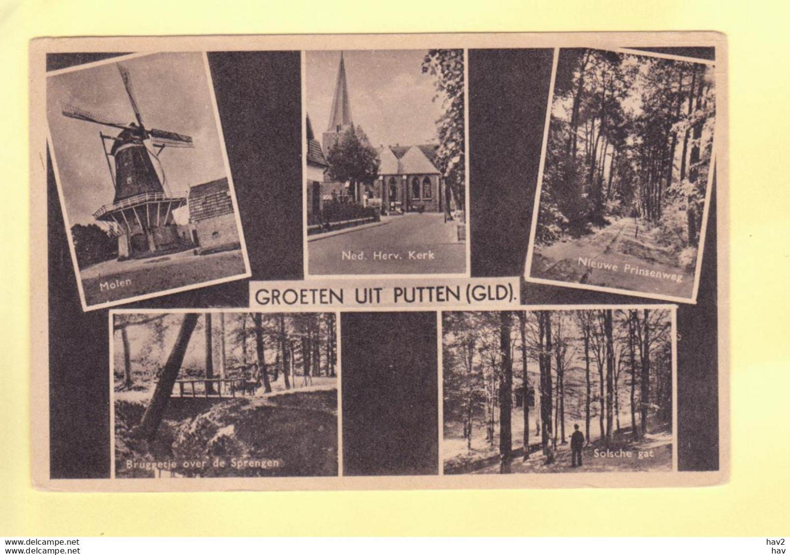 Putten 5-luik Met Molen 1953 RY19279 - Putten