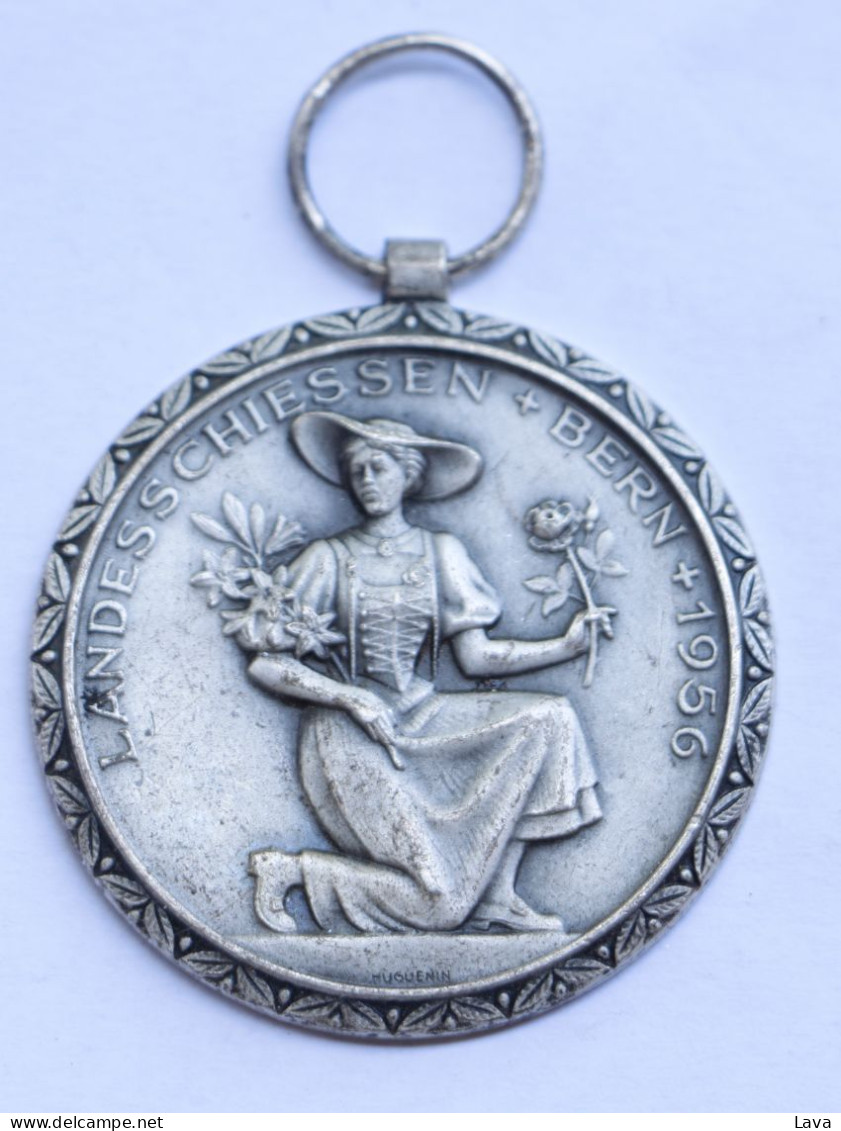 VERY RARE SILVER LANDESSCHIESSEN BERN MEDAL - Professionnels / De Société