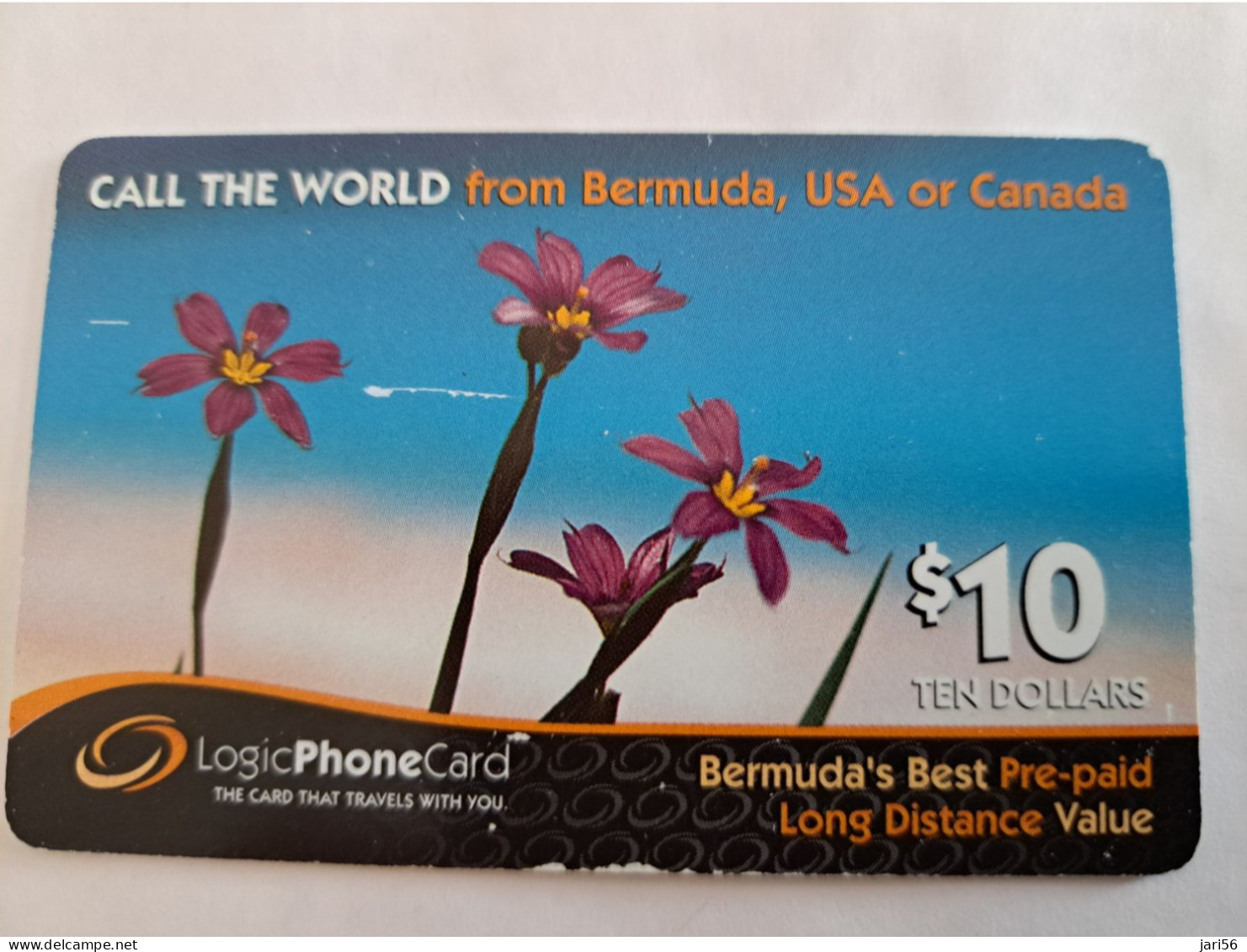 BERMUDA  $10,- LOGIC PHONECARD    BERMUDA     FLOWERS   PREPAID CARD  Fine USED  **14787** - Bermuda