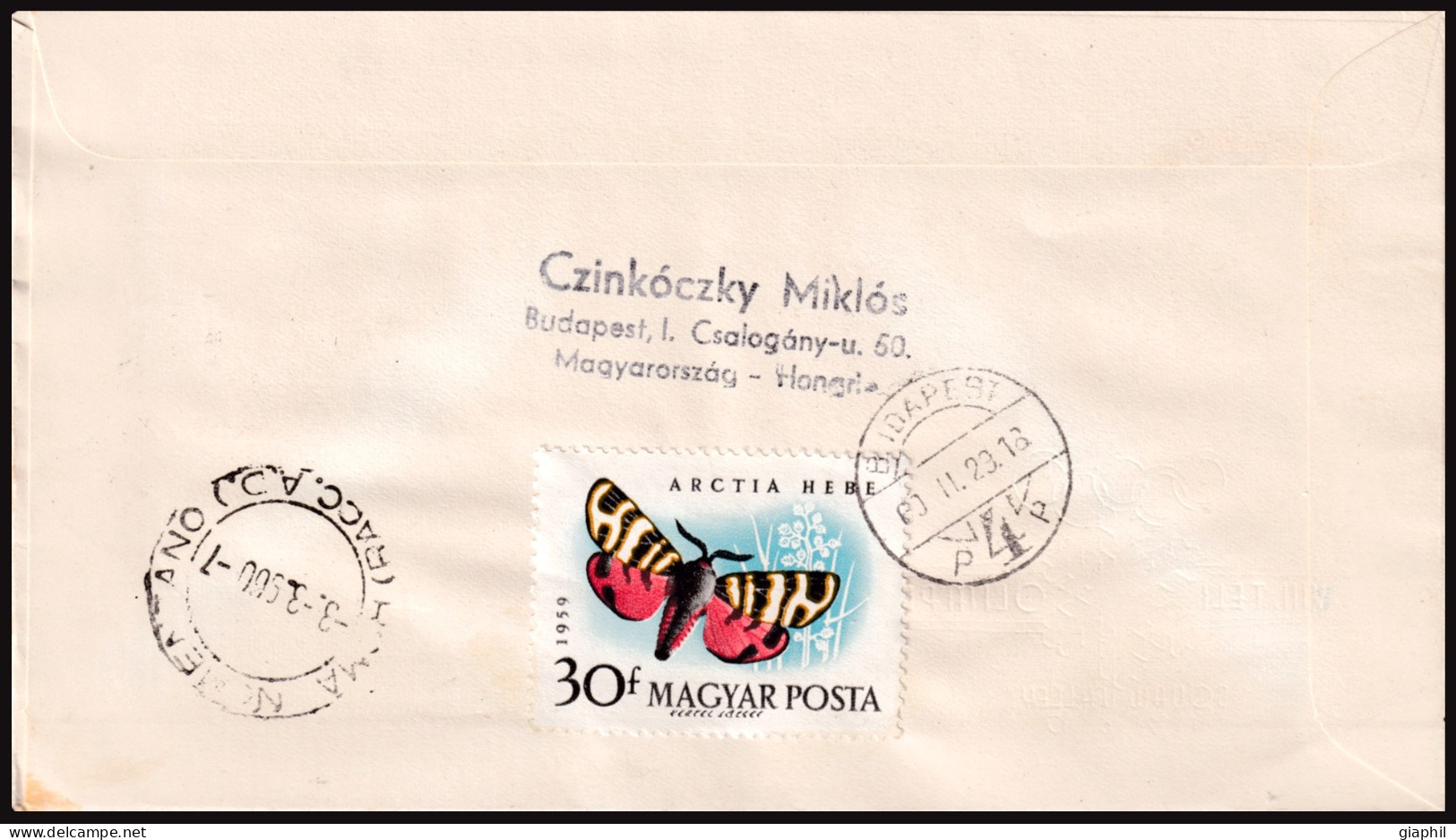 HUNGARY HONGRIE 1960 SQUAW VALLEY OLYMPIC GAMES SET OF 2 FDC'S OFFER! - Hiver 1960: Squaw Valley