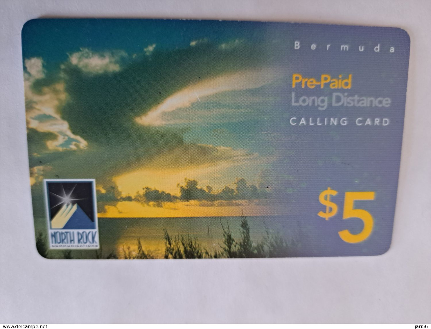 BERMUDA  $5 ,-  BERMUDA  NORTHROCK    SUNSET     3/2005    PREPAID CARD  Fine USED  **  14788** - Bermuda