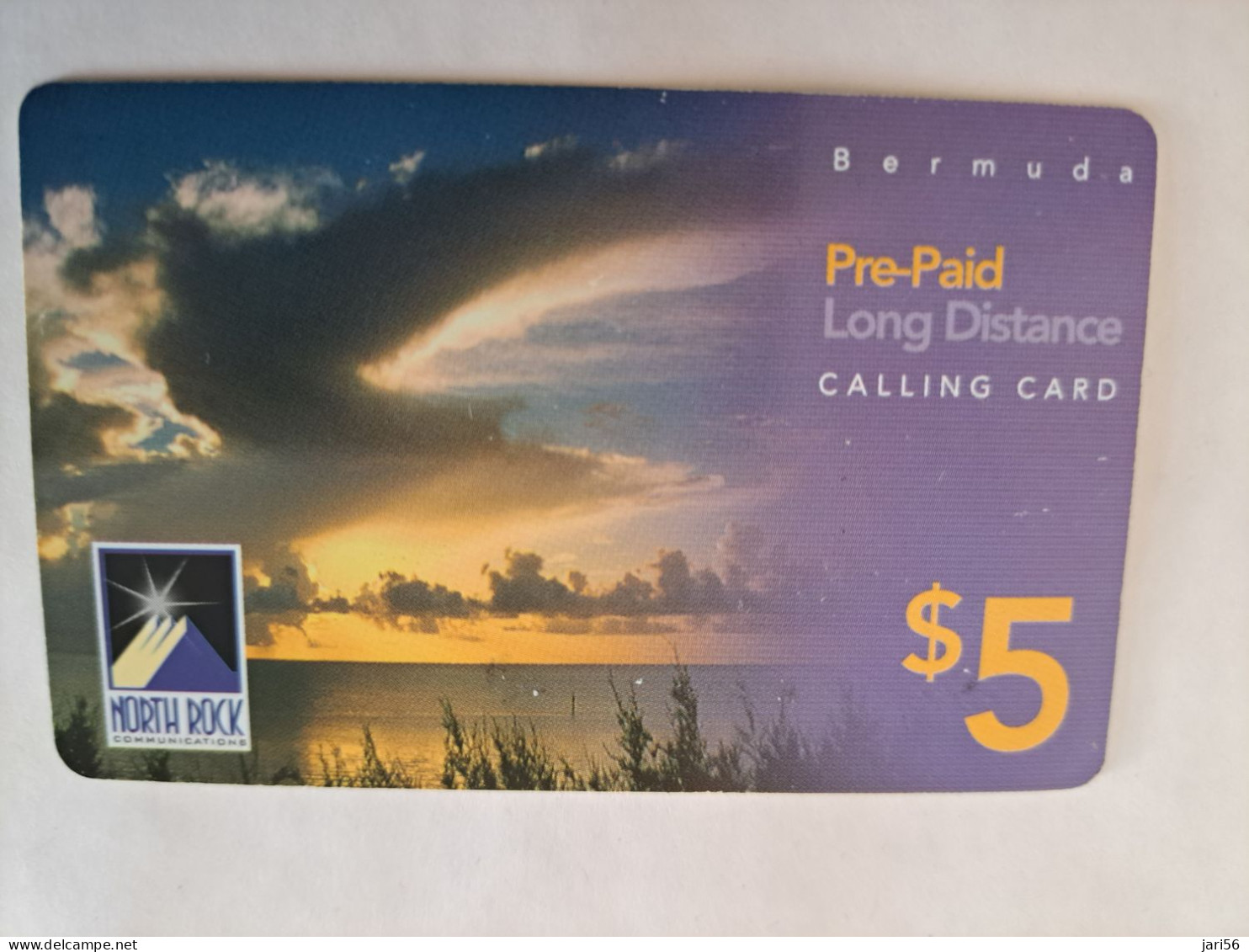 BERMUDA  $5 ,-  BERMUDA  NORTHROCK    SUNSET     3/2004    PREPAID CARD  Fine USED  **  14790** - Bermudas