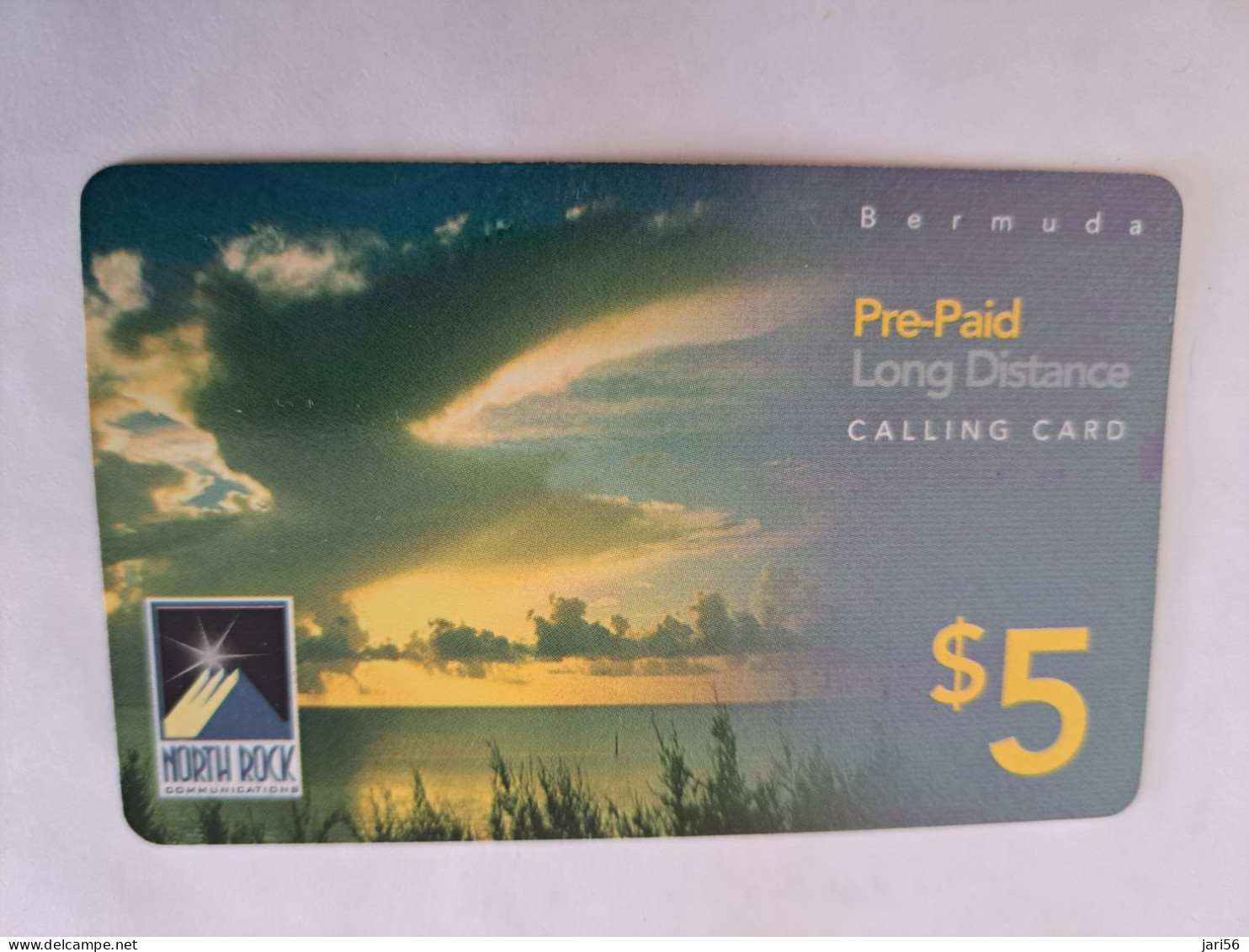 BERMUDA  $5 ,-  BERMUDA  NORTHROCK    SUNSET     3/2007    PREPAID CARD  Fine USED  **  14792** - Bermuda