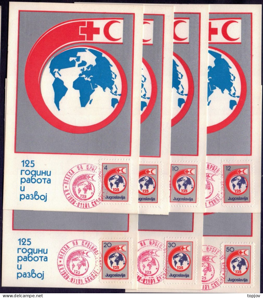 YUGOSLAVIA - JUGOSLAVIJA - 125y RED CROSS - OFFICE MAXIM.CARD - SKOPJE - 1988 - RED Postmark - Segnatasse