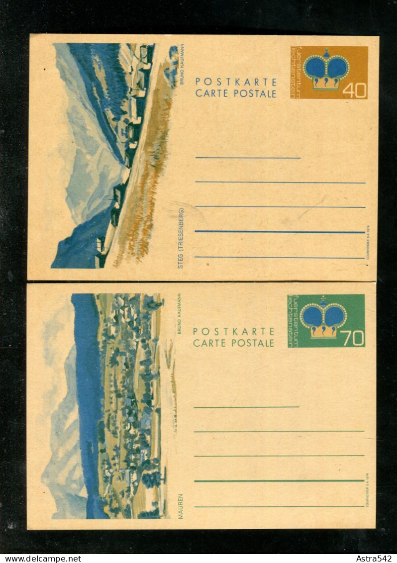 "LIECHTENSTEIN" 1976, Bildpostkarten Mi. P 80/P 81 ** (19378) - Stamped Stationery