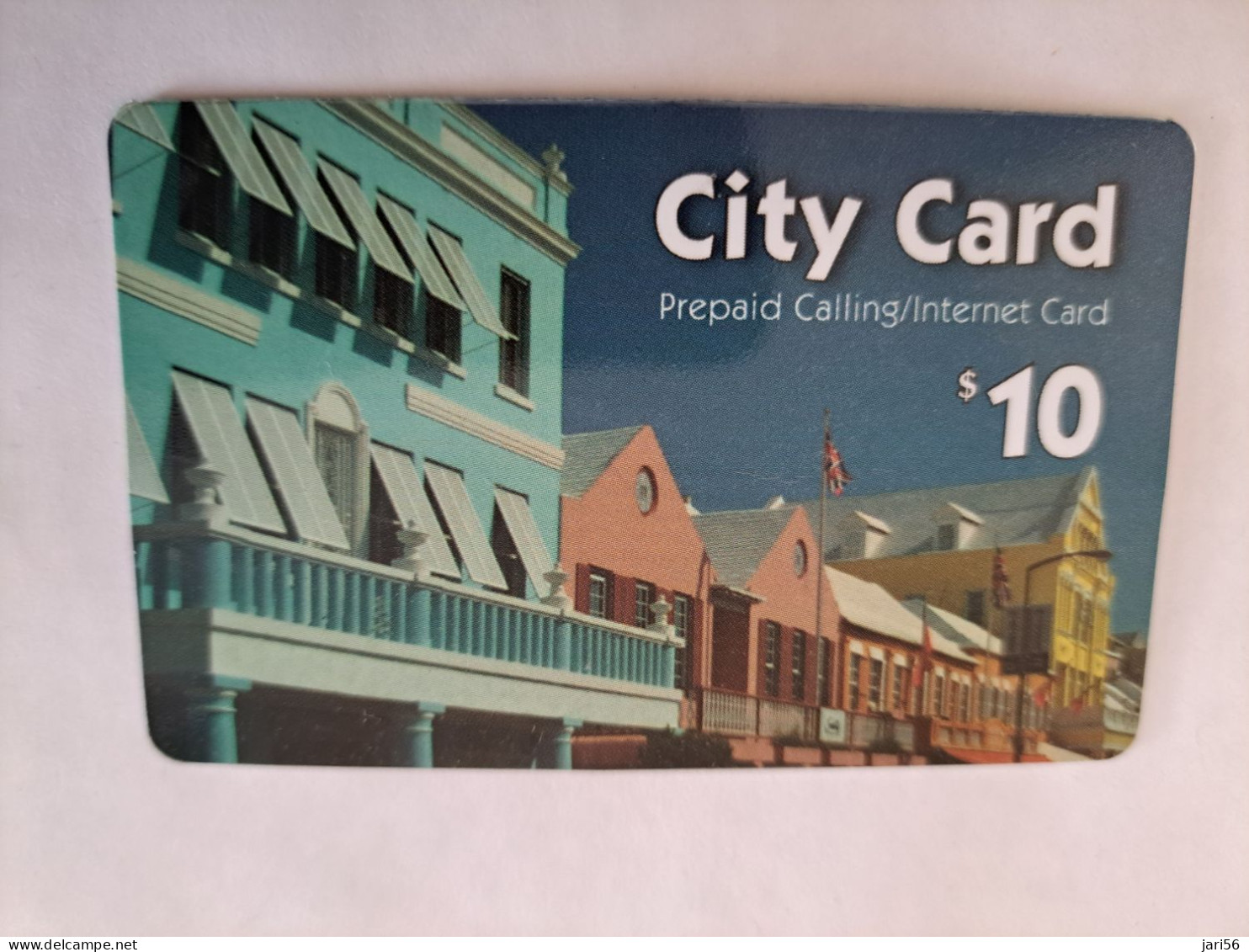 BERMUDA  $10,-  LOGIC   BERMUDA    CITY CARD / DIFFERENT BACKSIDE LOGO/ SHORT    /    PREPAID CARD  Fine USED  **14798** - Bermuda