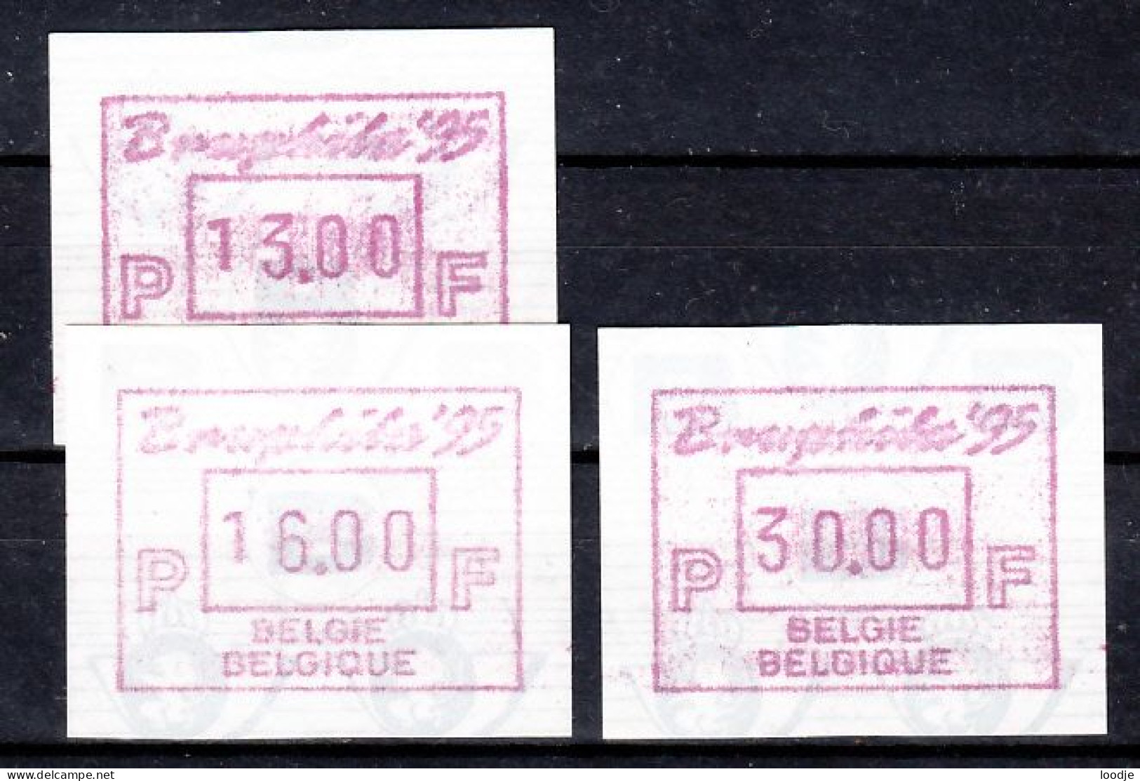 Belgie ATM Mi 31 Bruphila 95  Postfris Div. (3 Verschillende Waarden) - 1980-99