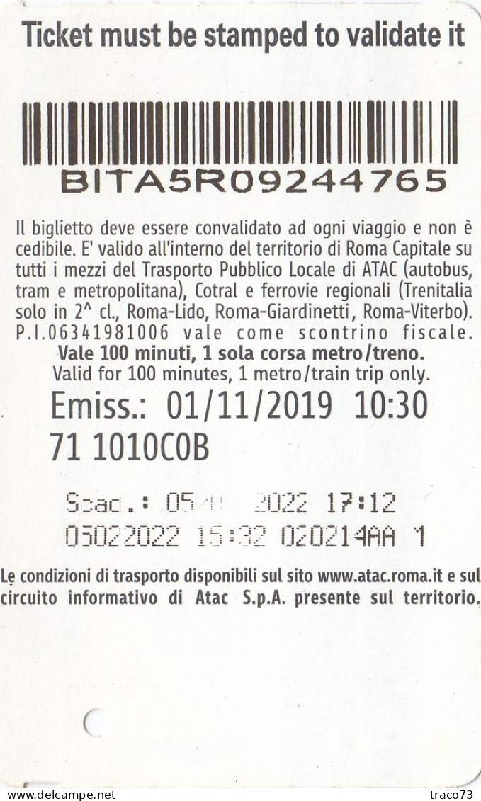 ROMA  /  Biglietto - Ticket  METROBUS - Europe