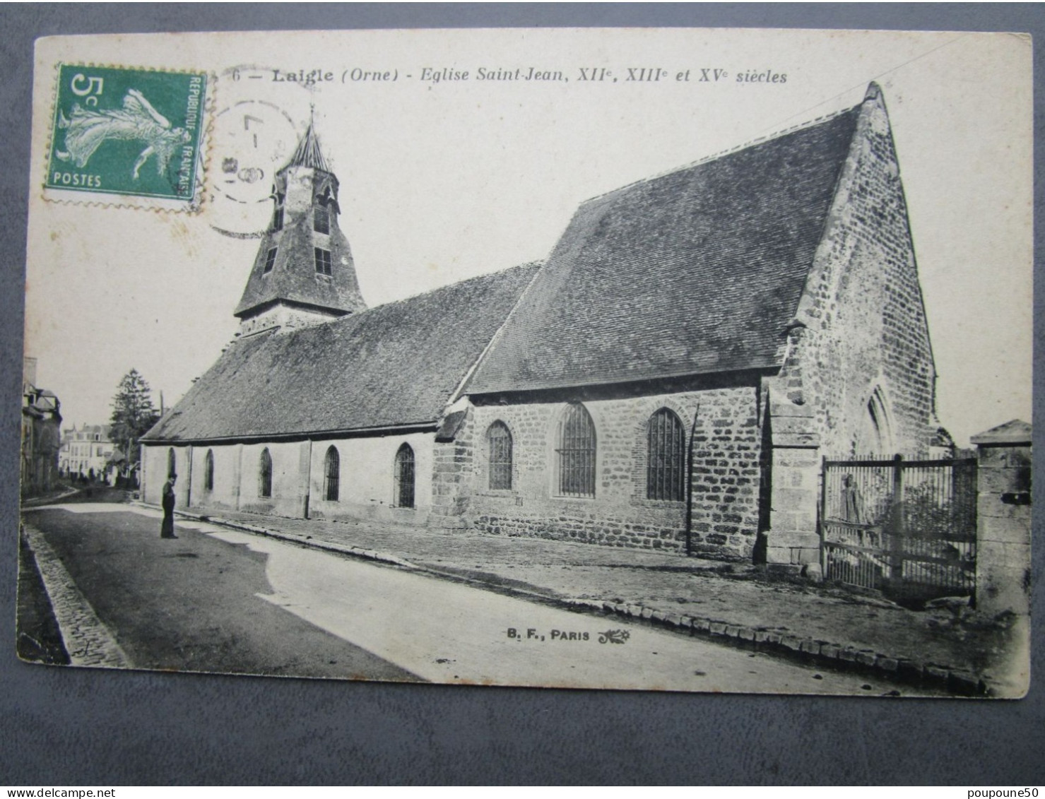 CPA 61 Orne L'AIGLE L'église Saint Jean XIIè XIIIè Et XVè Siècles Son Clocher D'origine,paroisse St Martin En Ouche 1909 - Pervencheres