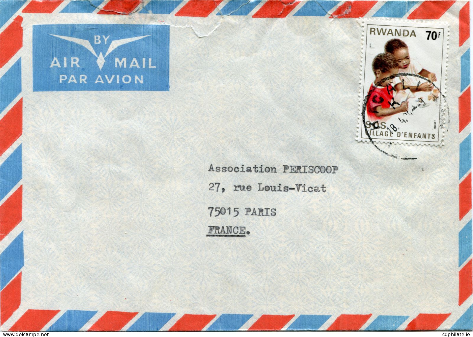 RWANDA LETTRE PAR AVION DEPART KICALI 18-4-84 POUR LA FRANCE - Lettres & Documents