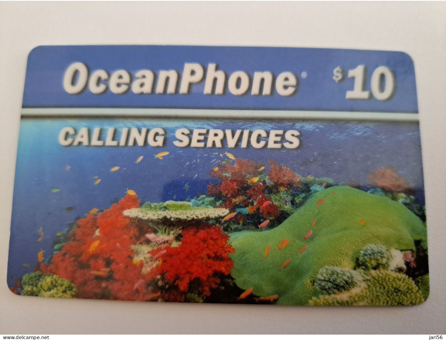PACIFIC PRE PAID  OCEANPHONE / THICK SERIAL NR /  CALLING SERVICE  FROM SHIP  CORAL REEF /  $10,- UNITS USED  ** 14820** - Altri – Oceania