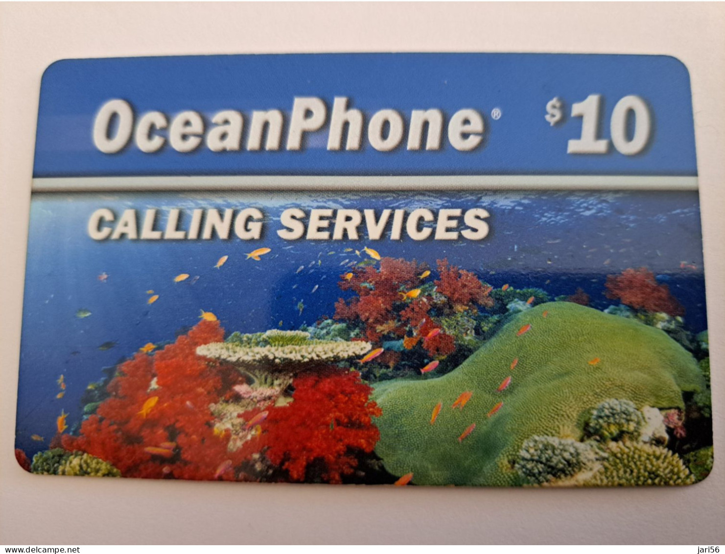 PACIFIC PRE PAID  OCEANPHONE / THINN SERIAL NR /  CALLING SERVICE  FROM SHIP  CORAL REEF /  $10,- UNITS USED  ** 14821** - Andere - Oceanië